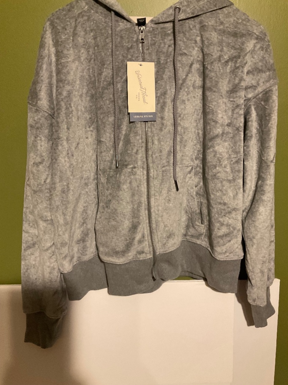 Leisure Studio Universal Thread Gray Zip-Up Hoodie Sweatshirt-S